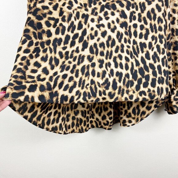VINCE CAMUTO | Animal Print Choker Neck Style Blouse Long Sleeve Flowy Blouse XS - Picture 5 of 9